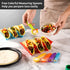 Premium Large Taco Holder Stand, Colorful Holders Set of 6 or 4 for 3 Tacos, Soft or Hard Shell Holder, Street Rack, Tray Plates, BPA Free, Dishwa...