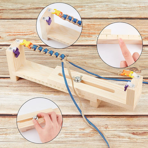 PH PandaHall Jig Bracelet Maker Kit Wristband Maker with 8 Parachute Cords and 8 Quick Release Buckles Adjustable Length Braiding Weaving DIY Craf...