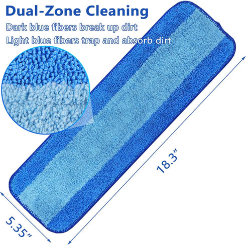 Mop Replacement Pad Compatible with Bona Mop - 18 Inch Reusable Microfiber Cleaning Pad for Hardwood Floors...