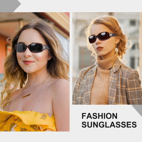 Women's Polarized Sunglasses - Fashionable Wraparound Butterfly Design with UV400 Protection...