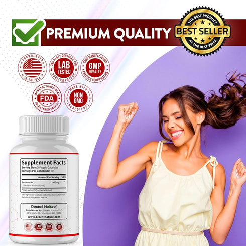 Berberine Supplement 1800mg - Premium Berberine HCl 97% High Purity Berberine Plus, Supports Immune System, High Potency Berberine Hydrochloride, ...