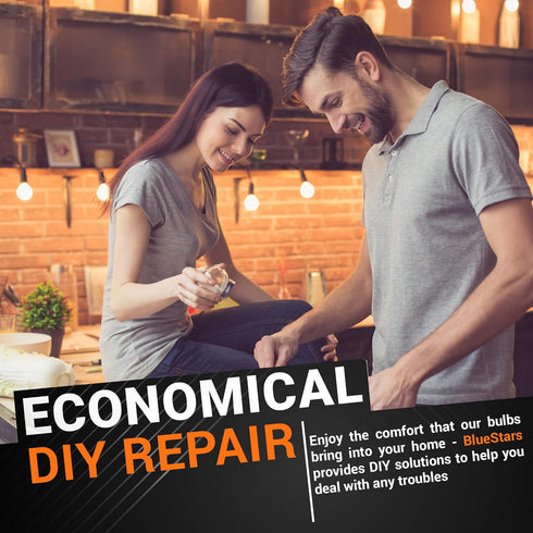 BlueStars G45 E26 Edison LED Filament Globe Bulb 120V 5W (60 Watt Equivalent), 2700K Warm White Light 550lm Non-Dimmable for Home Pendant Antique ...