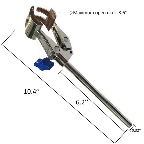 Lab Clamp 4 Prong Finger Style Cork-Coated Head and A Black Laboratory Stand Clip...