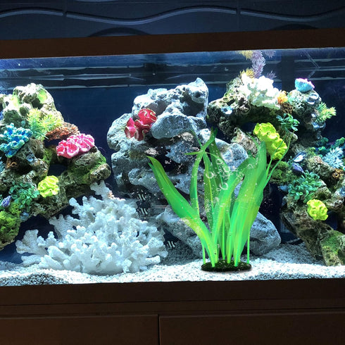 Fish Tank Decoration Plants, Artificial Aquarium Plants, Simulation Silk Aquarium Plants, Artificial Water Grass, 7 Inch Tall Floating Glowing Pla...
