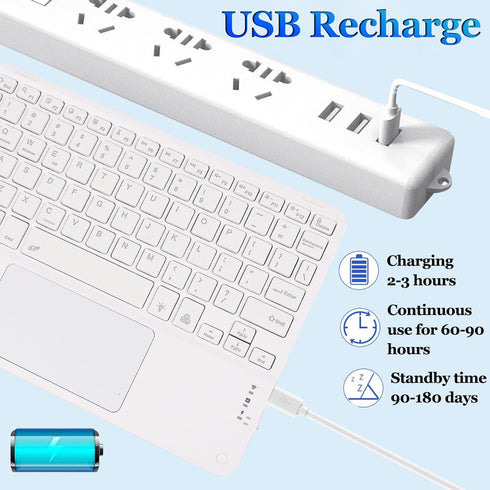 Wireless Bluetooth Keyboard,10-inch Ultra-Slim 7 Color Backlight Keyboard with Touchpad,Rechargeable Wireless Magnetic Bluetooth Portable Keyboard...