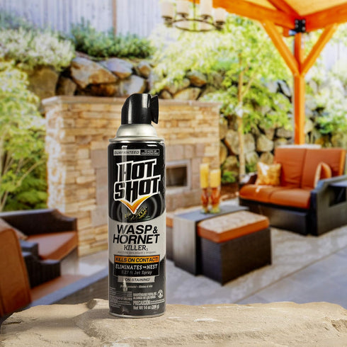 Hot Shot Wasp & Hornet Killer Spray, For Insects Eliminates the Nest, Sprays Up To 27 Feet, 14 fl Ounce, 2 Pack...