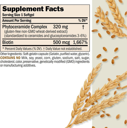 ANDREW LESSMAN Phytoceramides with Biotin 30 Softgels - Skin’s Vital Natural Internal Moisturizer. Naturally Enhances Soft, Smooth, Radiant Skin. ...