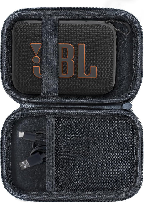 Case for JBL GO 4 GO 3 Portable Bluetooth Speaker, Eco Cover for JBL GO 4 Speaker with Adapter Slots, Waterproof and Dustproof Feature, Black - Ca...