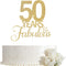 50 Years Fabulous Cake Topper, 50th Birthday Cake Topper, 50th Anniversary Cake Topper with Gold Glitter...