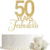 50 Years Fabulous Cake Topper, 50th Birthday Cake Topper, 50th Anniversary Cake Topper with Gold Glitter...