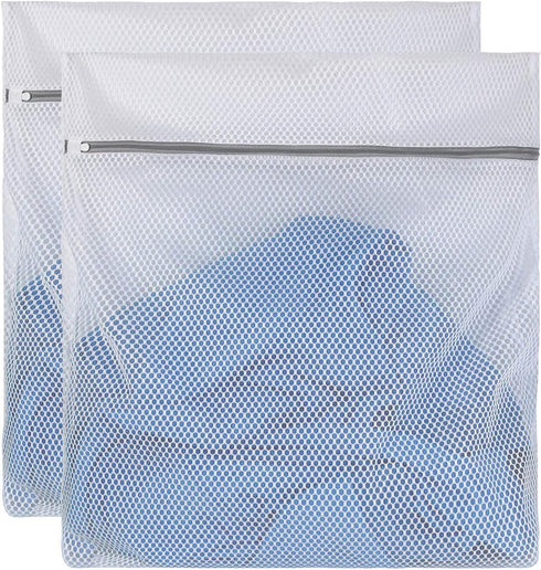 2 XX-Large Honeycomb Delicates Bags for Washing Machine, 24 x 24 Inches lingerie bags for Laundry, Travel Storage Organize Bag for Cotton Clothes,...