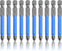 10 Pcs Magnetic Phillips Screwdriver Bit Set 2.56 inch Long, PH2 Phillips Bits Set, Non-Slip Cross Head Electric Screwdriver Bits Set 1/4" Hex Sha...