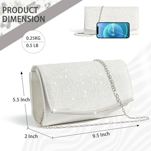 Evening Bag Clutch Purses for Women, Sparkling Envelope Crossbody Handbags Clutches Bags for Cocktail Prom Party...