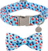 Summer Dog Collar Bow Tie Blue Ice Cream Dog Collar, DOGWONG Comfortable Adjustable Puppy Collars with Secure Metal Buckle for Small Medium Large ...