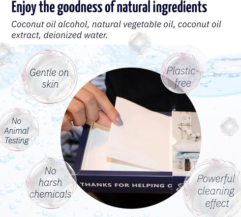 Plant-based Laundry Detergent Sheets, 100% Plastic-Free, Biodegradable, Powerful Cleaning Effect - Box of 60 Sheets - Fresh Linen...