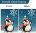Winter Penguins Garden Flag Welcome Christmas Snowflakes Scarfs Yard Flags 12x18 Inch Double Sided Burlap Xmas Banner for Winter Holiday Christmas...