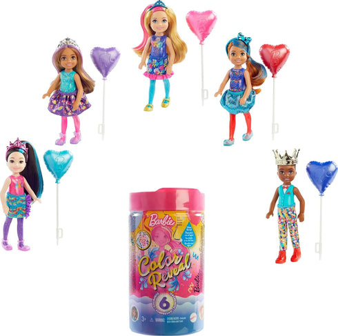 Barbie Chelsea Color Reveal Doll & Accessories, 6 Surprises Include Small Doll, Clothes & Color Change on Hair (Styles May Vary)...
