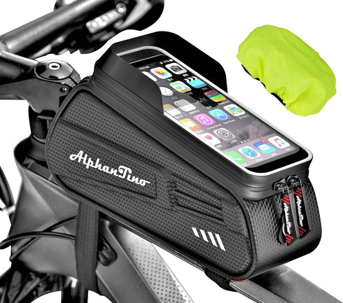 Bike Phone Holder Bag - Waterproof Hard Case Large Capacity Top Tube Front Frame Bicycle Pouch Cycling Mount, Bike Accessories, TPU Touch-Screen &...