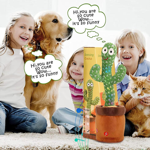 Emoin Dancing Cactus Baby Toys, Talking Cactus Toys Repeats What You Say Baby Boy Toys, Dancing Cactus Mimicking Toy with LED English Sing Talking...