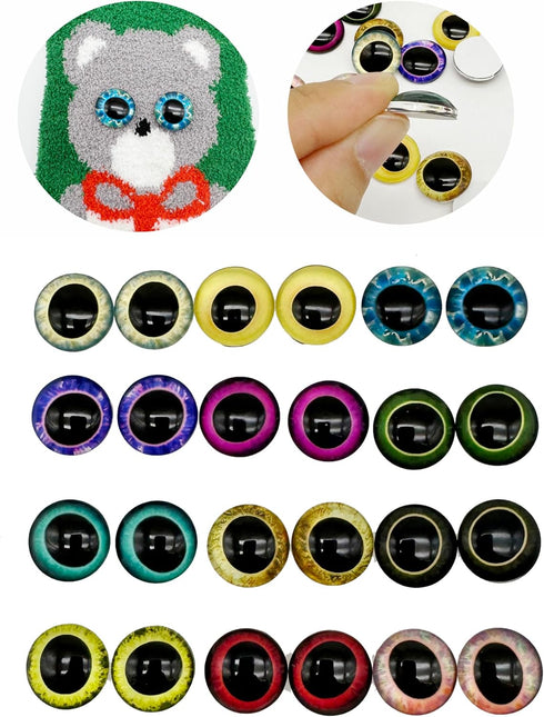 20 Pairs 18mm Owl Bird Glass Eyes for Art Dolls Sculptures Props Masks Fursuits Jewelry Making Taxidermy Flatback...