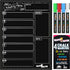 Magnetic Dry Erase Menu Board for Fridge includes 4 Liquid Chalk Markers - Weekly Meal Planner Blackboard, Grocery List and Notepad for Kitchen Re...