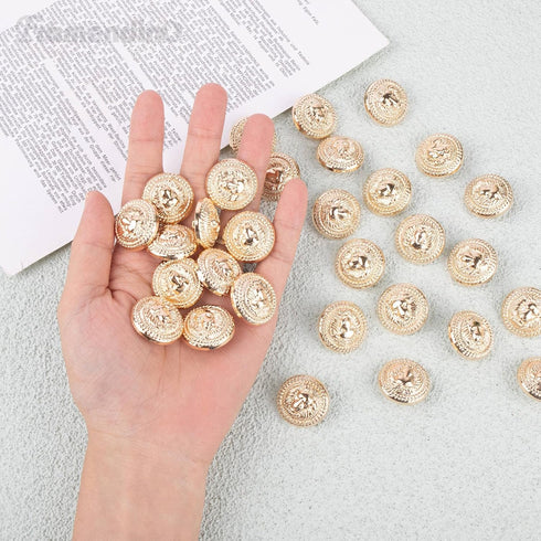 Framendino, 30 Pack 23mm Metal Lion Head Sewing Buttons Vintage Gold Button for Men Women...