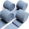 UpUDo 4 Rolls Chiffon Ribbon, 1.5" x 6Yd Dusty Blue Silk Ribbons, Smooth Edges for Wedding Invitations, Bridal Bouquets, DIY Crafts, Gift Wrapping...