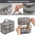 Double Layer Big Makeup Bag Travel Cosmetic Case Makeup Organizer Bag Portable Skin Care Toiletry Bag (beige)...