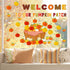 79Pcs Fall Bulletin Board Decoration Set Pumpkin Basket Cut-Outs Welcome to Our Patch Honeycomb Balls Border Trims for Autumn Thanksgiving Party D...