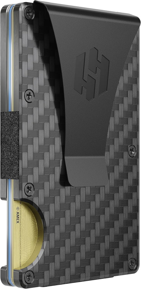 Hayvenhurst Wallet For Men - Reinvented Design Men's Wallet - Slim, Minimalistic & Seamless, Blocks RFID Scanners with a Money Clip (Carbon Fiber)...