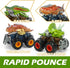 Oriate Dinosaur Monster Truck Triceratops and Carnotaurus Car Toys for Kids 3-5, Dino Stunt Race Push and Go Car, Outdoor Toys for Toddlers Boys G...