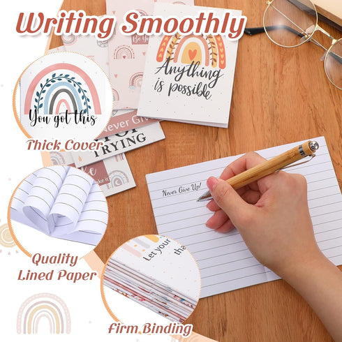 50 Pcs Inspirational Notepads Rainbow Mini Motivational Notebooks Small Pocket Journal for Student Office School Supplies Employee Appreciation Gi...