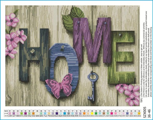 Abillyn Embroidery Cross Stitch Kits Wooden Sign Home and Butterfly Stamped with Printed Pattern Starter Kit (Home)...