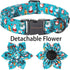 ARING PET Christmas Dog Collar-Cute Winter Girl Dog Collar with Flower, Adjustable Cotton Blue Christmas Pet Collar Puppy Collars...
