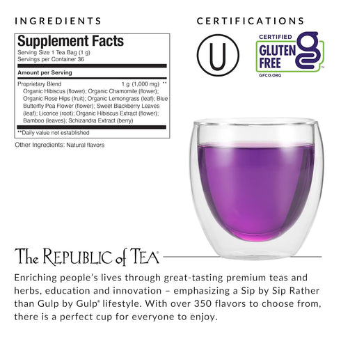 The Republic of Tea - Beautifying Botanicals® Beauty Sleep Chamomile Rose Herbal Tea Bags (36 count)...