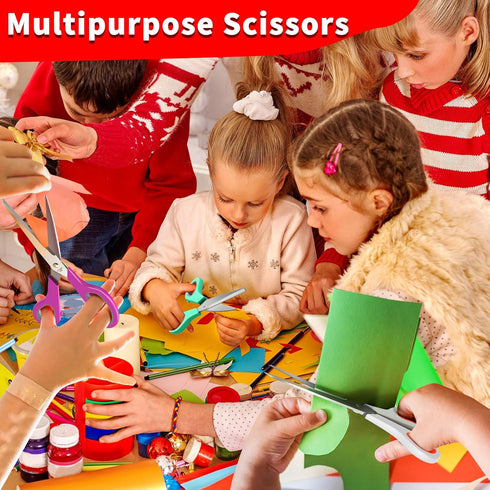 Scissors, 8.5" Scissors All Purpose Comfort Grip Stainless Steel Sharp Scissors for Office School Home Supplies, Right/Left Handed, (6 pack)...