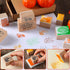 15 Pieces Thanksgiving Wooden Rubber Stamps and Craft Ink Pads Wooden Rubber Stamp for Scrapbooking and DIY Craft Card Stamps Pads for Kids Stamps...