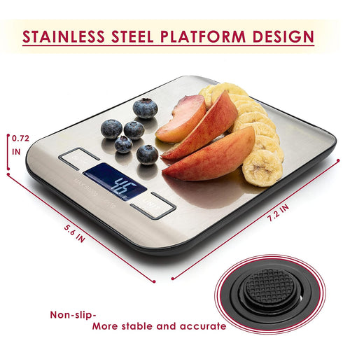 Moss and Stone Digital Kitchen Scale Food Multifunction Accuracy Digital Scale LCD Display 11 Lb 5 Kg, Food Scales Digital Weight Grams and Oz, Ba...