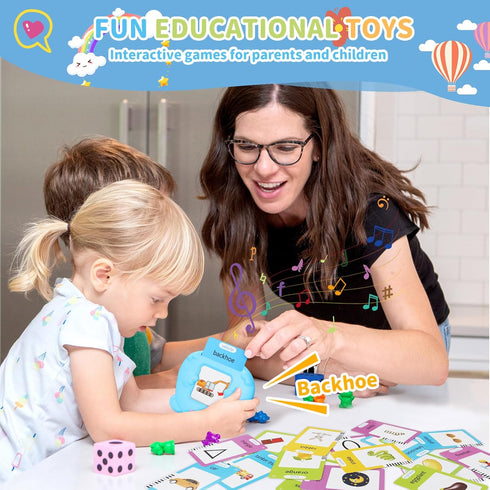 Kids Toddler Talking Flash Cards with 224 Sight Words,Montessori Toys,Speech Therapy,Autism Sensory Toys,Learning Educational Gifts for Age 2 3 4 ...