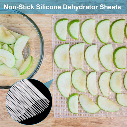uxcell 15.7 x 23.6" Silicone Dehydrator Sheets, 5 Pcs Non-Stick Dehydrator Drying Mesh Reusable Fruit Dryer Mat for Food Dehydrator Fruit Dryer, W...
