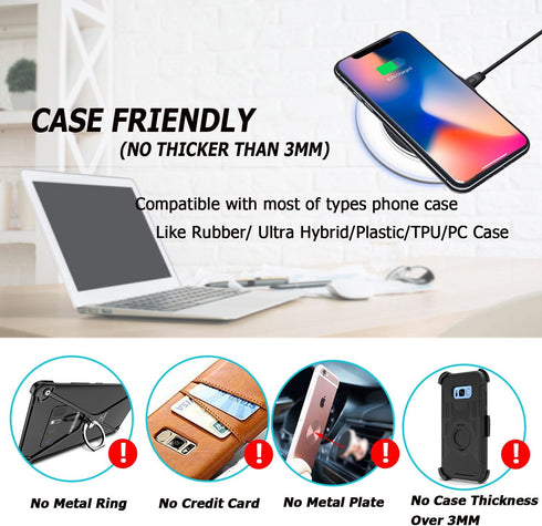 Wireless Charger, 10W Fast Wireless Charging Pad Compatible with Samsung Galaxy S9/S9+/Note 8/S8/S8 Plus,7.5W Qi Charging Base Stand for Charging ...
