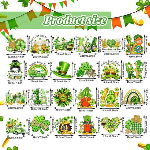 Cysincos Iron on Stickers Heat Transfer Decal Patches Vinyl for T-Shirt Clothing Hat Pillow Backpack DIY Craft Supplies (Patrick's Day-24pcs)...