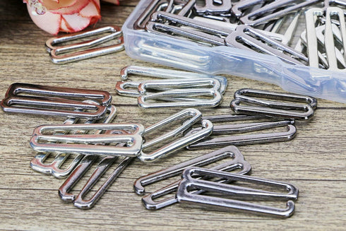 Tupalizy 2 Sizes Metal Swimsuit Bra Hooks Replacement for Sewing Bikini Halter Swimsuit Tops Bathing Suit Clips Clasp Adjustment Strap Slides for ...