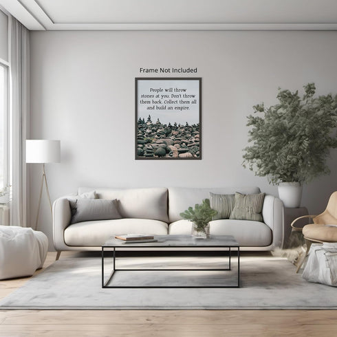 Posterizer 1 pcs-People Will Throw Stones at You-Motivational & Inspirational Art-Quotes- Gift for Men Women Entrepreneur Teens-Decor for Home & O...