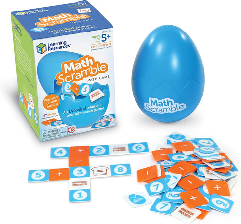 Learning Resources Math Scramble Game,Educational Games for Kids, Math Games for Kids, Early Math Skills, Addition and Subtraction Games, 87 piece...