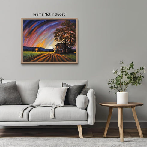 Posterizer 1 pcs- quaint old village-building in the nature 10-Landscape & Nature Art-Floral Botanical Art- Decor for Home & Office- unframed wall...