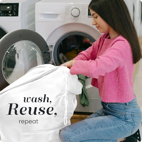 Nylon XL Laundry Bag - Locking Drawstring Closure, Machine Washable, These Large Bags Will Fit a Laundry Basket and Strong Enough to Carry up to T...