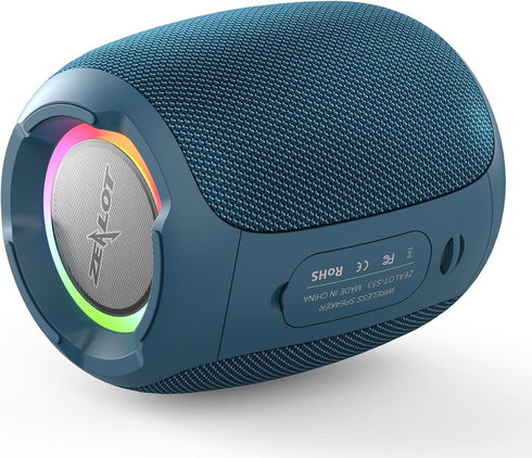 ZEALOT Bluetooth Speaker, Portable Speaker Bluetooth Wireless, 20W Stereo Sound, IPX6 Waterproof Speaker with Led Lights, Portable Speake for Show...