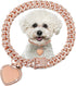 Hillban Dog Chain Rose Gold-plated Diamond Collar with Heart Rhinestones Jewelry Accessories Pet ID Tag Chain Heart Bling Collar with Personalized...