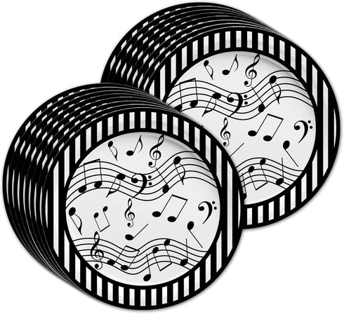 Music Notes Birthday Party Supplies Set Plates Napkins Cups Tableware Kit for 16...